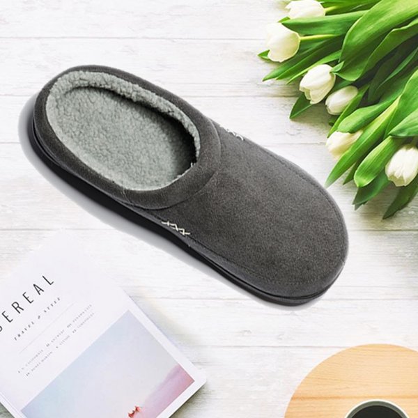 Warm Cotton Slippers Winter Men Casual Shoes Bathroom Home Soft Slippers Plush Non-slip Slippers Indoor Footwear