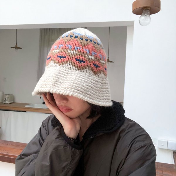Female Knitting Bucket Hats Harajuku Bucket Hat Fishing Outdoor Panama Hip Hop Cap