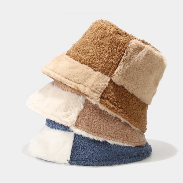 Women's Trendy All-match New Style Stitching Plush Hat