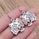 European And American Popular Ornament Retro Simple Handmade Ornament Double-sided Tiger Head Earrings