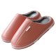 PU leather slippers male couple simple fur wood floor home