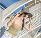 Parent-child Versatile Women's Bow Slit Straw Hat